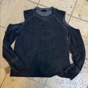 Open shoulder sweatshirt